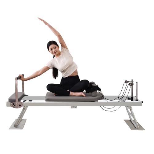 Faltbarer Pilates Reformer – Heim-Fitnessgeräte für Anfänger und Fortgeschrittene – bis zu 200 kg Gewichtskapazität – Pilates-Maschine für Workout von Generisch