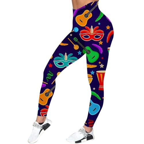 Faschings kostüm,Leggings bunt,Leggings Bunt Damen Sportbekleidung Hose Po-Lifting Yogahose Für Damen Bunte Strumpfhosen Damen,Gelb,L von Generisch