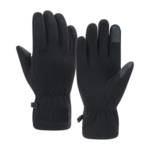 Faschingskostüme Damen Teufel Winter Gloves Men Women Thermal Warm Gloves Cold Weather Screen Windproof Glove for Running Driving Cycling Hiking Walking Gardening Latex Kostüm Damen (Black, S) von Generisch