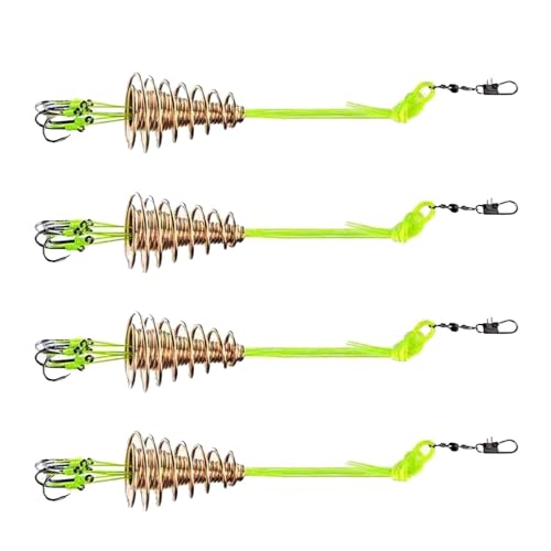 Feder-Angelhaken, Angelhaken-Set | Frühling Angelhaken Antihanging Bodenhaken Köder Köder - Anti-Winding Spring Angelhaken, Gewichte, Sinker, Wirbel für Bluegill, Forelle, Barsch, Crappie von Generisch