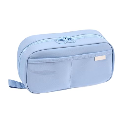 Federmäppchen | Stilvolle wasserdichte Aufbewahrungstasche für Schreibwaren – tragbare Bleistift-Organizer-Box mit Griff für Schule, Arbeit oder Reisen, blau, Refer to description, Unisex von Generisch