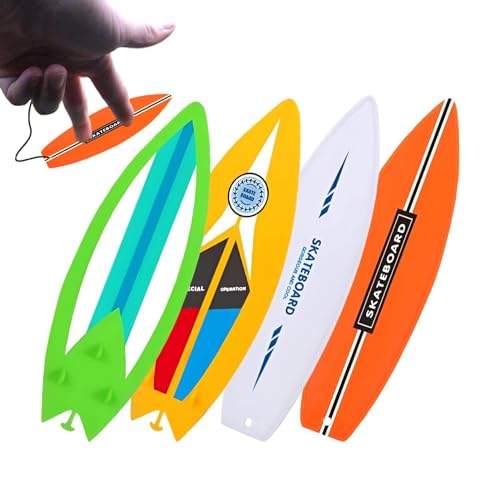 Finger-Surfbrett für Kinder,Finger-Surfbrett-Spielzeug | 4-teiliges Surfbrett-Spielzeugset für Kinder | Fingersportspielzeug mit Fingerschlaufe für Fingerboarder, Skater, Snowboarder und Surfer von Generisch