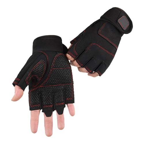 Fingerlose Handschuhe,Fingerlose Handschuhe Herren | Verstellbare Handgelenk-Trainingshandschuhe,Rutschfeste, verstärkte Handflächenhandschuhe für die Jagd, das Radfahren, Klettern, Paintball und Outd von Generisch