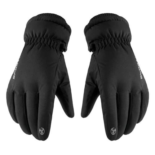 Fingerlose Handschuhe GrüN Rosa Handschuhe Fingerl Damen/Herren Ski-Fäustlinge, Winter, warm, Plüsch, verdickt, winddicht, Outdoor-Reit-Fäustlinge Fingerlose Handschuhe GrüN Rosa Handschuhe (Black, L) von Generisch