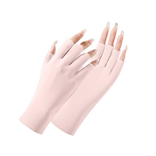 Fingerlose Handschuhe GrüN Rosa Handschuhe Fingerl Sonnenschutz Schutzhandschuhe Damen Outdoor Fahrhandschuhe Handschuhe Fingerlose Fingerlose Handschuhe GrüN Rosa Handschuhe Fingerl (Pink, One Size) von Generisch