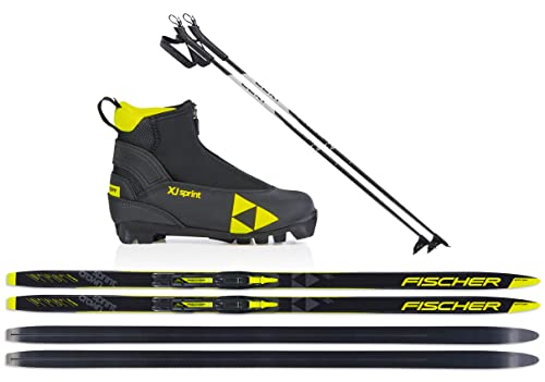 Fischer Kinder Langlaufski-Set Sprint Crown - Ski + Bindung + Schuhe + Stöcke (Skilänge 120cm (ca. 27-32kg Körpergewicht)) von Generisch