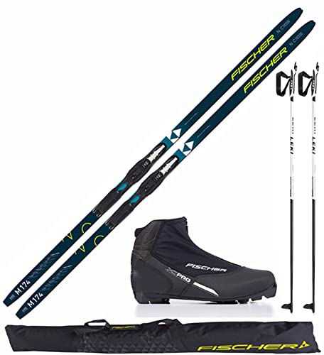 Fischer Langlaufski-Set Comfort Cruiser + Bindung + Schuhe + Stöcke + Skisack (L (184cm Länge - für 80-95kg Körpergewicht)) von Generisch