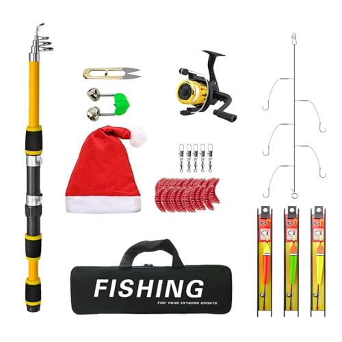 Fishing Rod And Reel Combos, Christmas Rod Starter Package, Lightweight Foldable Fishing Rods, Saltwater Freshwater Kit, Beginner Fishing Combo, Complete Fishing Kit, Foldable Rod And Reel Set, von Generisch