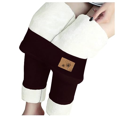 Fleece Hose Damen, Thermohose Damen Winter Warme Gefütterte Fleecehose Flauschig Winterhose Bequeme Lang Jogginghose Verdickte Leggings Wollhose fur Damen von Generisch