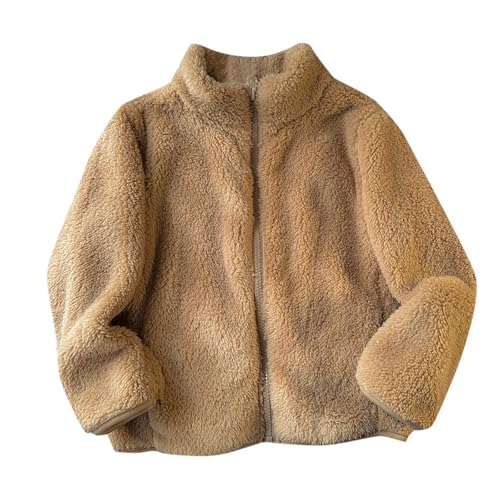 Fleece Jacken Kinder Weich Fuzzy Kapuzenpullover Unisex Warm Langarm Sweatershirt Mädchen Jungen Plüsch Pullover Causal Ourdoor Sweatjacke Mit Fleecefutter Coat Jacke von Generisch