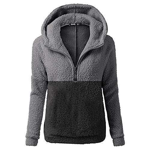 Fleecejacke Damen Warm, Winterjacke Damen Lang, Winterjacke Damen Warm Teddyfleece Jacke Wintermantel Herbstmode Teddyjacke Teddy Fleecejacke Lang Sherpa Felljacke - Mantel Dame Fleecepullover von Generisch