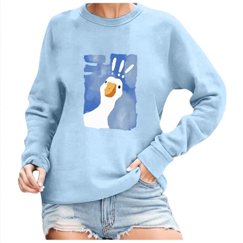 Fleecepullover Damen, Outlet Angebote, Sweatshirt Pullover Damen Oberteile Damen Bekleidung Pullover Casual Outfit Mode Sport Sweater Winter Ohne Kapuze Klamotten Party Oberteil Mädchen von Generisch