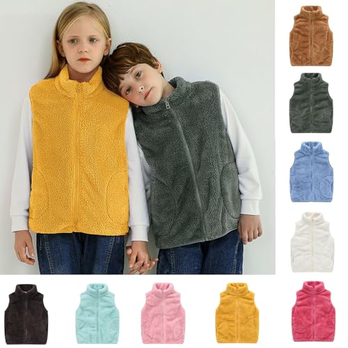 Fleeceweste Kleinkinder MäDchen Jungen Kinder äRmellose Westen Mit ReißVerschluss Jacke äRmellos Warmer Fleece Weste Oberbekleidung Jacke Kinderjacke Weiß,120 Fleeceweste Kleinkinder MäDchen Jungen Kinder äRmellose Westen Mit ReißVerschluss Jacke äRmellos Warmer Fleece Weste Oberbekleidung Jacke Kinderjacke Weiß,120 von Generisch