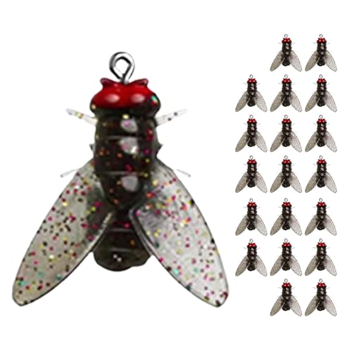Fliegenfischköder mit Box, 20 Stück Fliegenfischen, Fliegenhaken, Fliegen, Insektenköder für Forelle, Barsch, Lachs Fliegenfischköder mit Box, 20 Stück Fliegenfischen, Fliegenhaken, Fliegen, Insektenköder für Forelle, Barsch, Lachs von Generisch