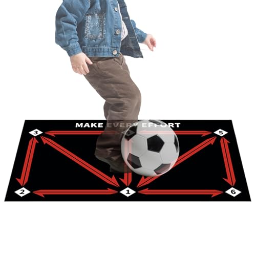 Football Footstep Training Mat | Footstep Training Aid | Soccer Drills Mat | Soccer Training Equipment | Soccer Trainer Dribble Auxiliary Props Silent Soccer Practice Equipment for Kids Adults von Generisch