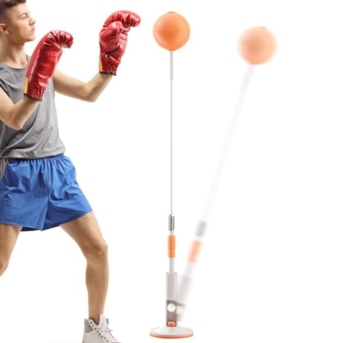 Freistehender Boxball – PU-Leder-Punchingsack-Ständer, Reflexsack-Set | Verstellbarer Boxsackständer mit stabilem Saugnapfboden, Boxsack-Ball für drinnen und draußen, -Fitnessstudio von Generisch