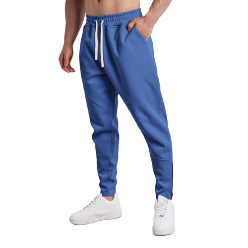 Freizeithose Herren Trainingshose Jogginghose Weiße Sporthose Lang Gym Hose Trousers for Men Bodybuilding Schlupfhose Baggy Männer Sport Yogahose Baumwolle von Generisch