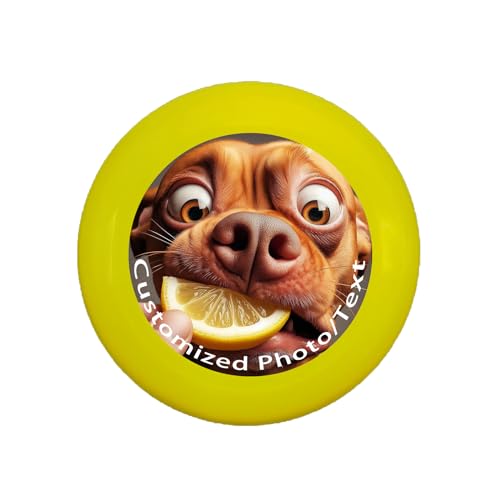 Frisbee Kinder Soft Personalisierter Frisbee Scheibe mit Foto/Text Gestalten Frisbeescheibe für Outdoor Spiele Erwachsener Frisbee Profi, Outdoor Spielzeug, Verschiedene Farben&Größen (Gelb, S) von Generisch