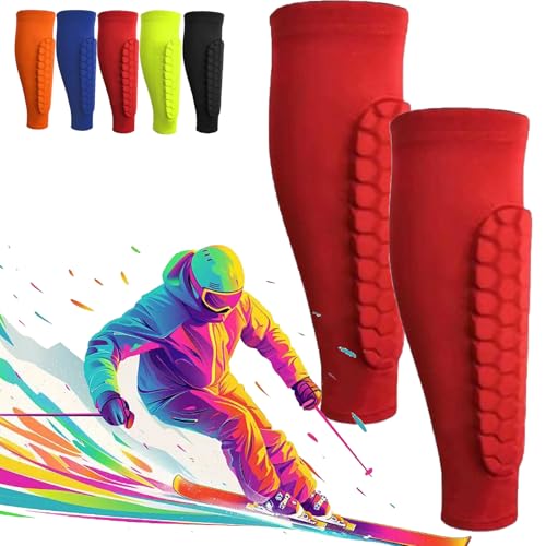 Frost Armours Ski Shields, Shin Defender Shin Guards, Shindefender Shin Guards, Ski Shin Guards, Shinbang Ski Protectors, Shin Pads for Kids and Aldult (Rot, M) von Generisch