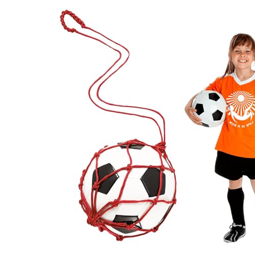 Fußball-Netz – verstellbarer Gurt, Netzball, robuster Fußball, Volleyball, Aufbewahrung, einzelner Ball, frei fließender Fußball, Training, Fußball, tragbarer Gurt, Ballnetztasche für von Generisch