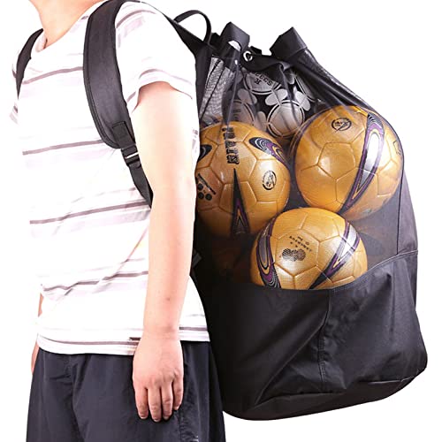 Fußball-Netztasche, Netz-Basketballtaschen mit Kordelzug,Große Ballaufbewahrungstasche mit hoher Kapazität - Mittelgroßer Kinder-Spielzeugbeutel, Netz-Rucksack mit Kordelzug, großes Fassungsvermögen f von Generisch