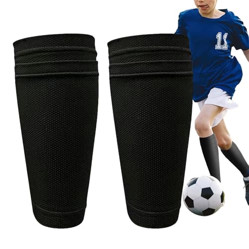 Fußball-Schienbeinschoner-Socken – 2 Paar Schienbeinschoner-Socken, atmungsaktive Fußball-Schienbeinschoner-Halter, Teenager-Schienbeinschoner-Strümpfe, Kleinkind-Schienbeinschutzsocken, von Generisch