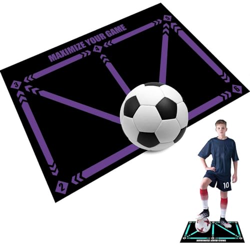 Fußball Schritt Trainingsmatte, Mit Aufbewahrungstasche Fussball Matte, Rutschfeste Und Stoßdämpfende Fussballmatte Training, Geschenk für Kinder und Fußballliebhaber Ausüben von Generisch