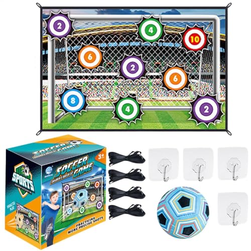 Fußball-Spielset für Kinder, Fußball-Spielmatten-Set,Spielzeug-Fußball-Spielset - Fußball-Trainingsausrüstungsset mit 1 Ball, 1 Flanellzielscheibe und 2 Erdspießen für und Mädchen ab 3 Jahren von Generisch