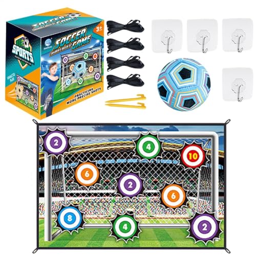 Fußball-Spielset für Kinder, Fußball-Trainingsmatte - Spielzeug-Fußball-Spielset - Spielzeugfußballprodukte mit 1 Ball, 1 Flanellziel und 2 Erdspießen für Kinder ab 3 Jahren von Generisch