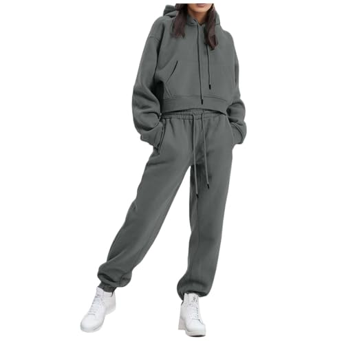 Fußball Trainingsanzug Damen | Sporthose Set Tracksuit Sweatshirt Hose Zweiteiler Langarm Rundhalsausschnitt Trainingsanzug Set 2-Teilig Print Hoodie Jogginghose Jogginganzüge Kapuzenpullover von Generisch