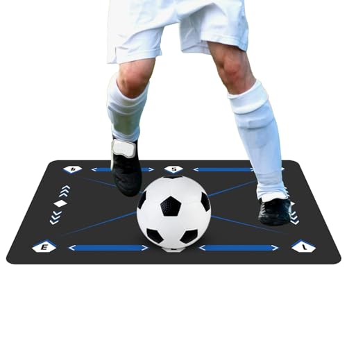 Fußball-Trainingsmatte, 90 x 60 cm, Fußballmeisterungsmatte, Fußball-Fußschritttrainingsmatte, 2024 Fußballmatte, rutschfeste Dribblball-Kontrolle, Trainingsteppich, Sport für Kinder und Erwachsene von Generisch