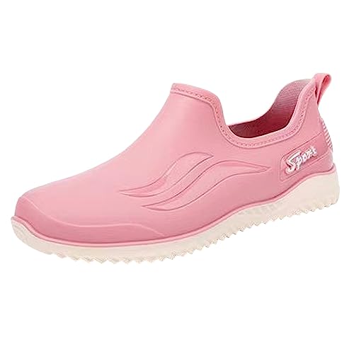 Gartenschuhe Damen Lässig Halbhoch Gummistiefel Gartenschuhe Rain Boots Women rutschfest Regenstiefel Regenschuhe Gummi Gefüttert Stiefeletten Garten Gumischtifel Stiefel Gummistiefeletten Rosa EU 38 von Generisch