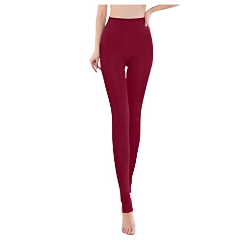 Gefütterte Leggings Damen Zuhause Thermoleggins High Waist Dicke Yogahose Winter Plüsch Hose Lang Fleece Wanderleggins Fitness Gefütterte Thermounterwäsche Sportleggins von Generisch