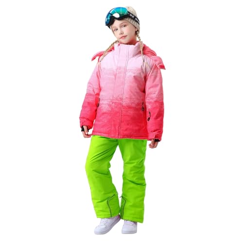 Gefütterte Matschhose 122, Skianzug Kinder Jungen Warmer Unisex Schneeanzug - Winterjacke Mode Winteroverall Matschhose Gefüttert Lose Skioverall Wasserdicht Winddicht Schneeoverall Warm Für Mädchen von Generisch