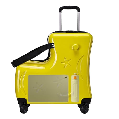 Generico Kids Ride Suitcase, Ride On Luggage, Trolley Travel Bag, Child Travel Suitcase, Rideable Kids Travel Luggage, Secure Trolley Bag With Password Lock, Built-in Seat And Scooter-style, gelb, von Generisch