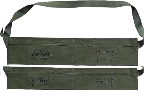 Generisch (Pack of 2) WWII US Army Cotton Cloth Bandolier for M1 Garand Cotton Cloth Cover-OD Green von Generisch