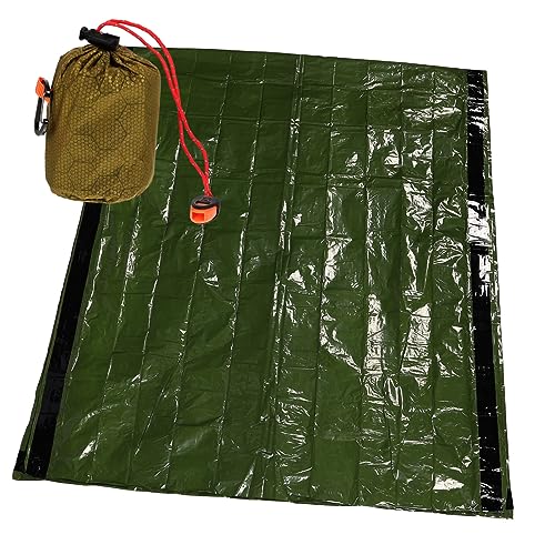 Generisch 1 Satz Lager Aufblasbare Reisekissen Für Flugzeuge Schlafen Notfalltasche Zelt Schlafsack Für Erwachsene Wasserdicht Beutel Taschen Liner Bausatz Biwaksack Green Pe-aluminiumfolie von Generisch