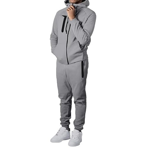 Generisch 2 Teiler Herren | Freizeitanzug Jogging Hausanzug Laufanzug Hose Tracksuit Trainingsanzug Schlichter Sportanzug Aus Gym Warm & Bequemer Jogging Anzug Tracksuit Atmungsaktiv von Generisch