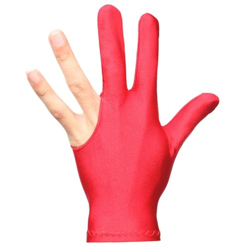 Generisch 3-Finger-Pool-Handschuhe,Billard-Pool-Handschuhe, Spandex-Billard-Trainingshandschuhe, DREI-Finger-Handschuh, rutschfeste, atmungsaktive Handschuhe, zum Tragen an der linken Hand von Generisch