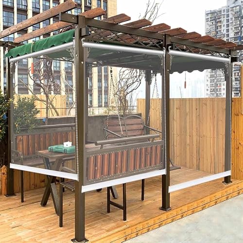 Generisch A,170 * 200cm, Transparentes Rollo PVC Vorhang Wasserdichter Winddicht Outdoor Durchsichtige Plane Vorhänge Pergola Terrasse Veranda Carport Pavillon wasserdichte Abdeckplanen von Generisch