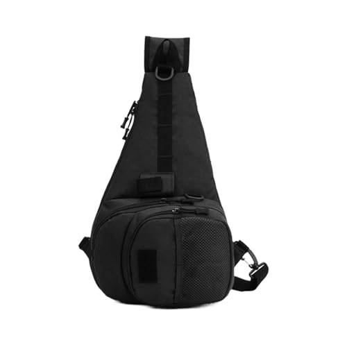 Generisch Angelgerät-Tasche, Angel-Sling-Pack,Schulter-Aufbewahrungstasche, Angel-Werkzeugtasche, Sling-Angelrucksack mit Rutenhalter für Wandern, Camping von Generisch