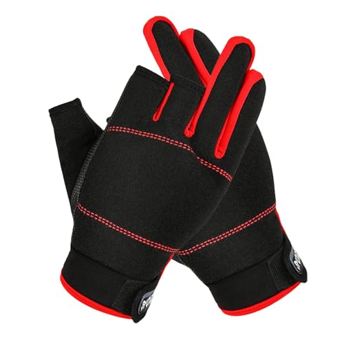 Generisch Angelhandschuhe 3-Schnitt-Finger, Winter-Fahrradhandschuhe - Anti-Rutsch-Angelhandschuhe | Rutschfester Unisex-Fingerschutz, robuste, warme Handschuhe für kaltes Wetter für Frauen, Angeln von Generisch