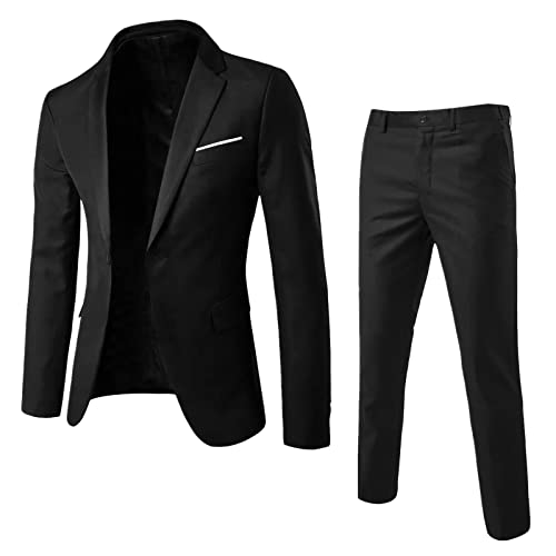 Generisch Anzug Herren Slim Fit, Anzug Herren 2-Teilig Slim Fit Herren Stretch Anzüge Hochzeit Anzüge Regular Modern Jacket Für Business Sportliche Suits Outfit Komplett Männer Herrenanzug,S-6Xl von Generisch