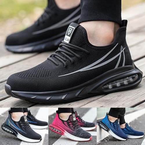 Generisch Arbeitsschuhe Herren S3, Arbeitsschuhe Herren Damen Leicht rutschfest Sicherheitsschuhe Mit Stahlkappe Stahlkappenschuhe Unisex Sneaker Turnschuhe Atmungsaktiv Sportlich Schutzschuhe von Generisch