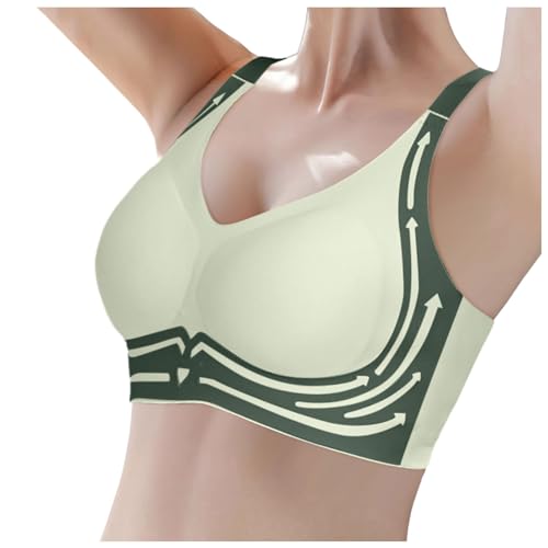 Generisch BH Damen Ohne Bügel Push Up - Sport BH Damen Push Up V-Ausschnitt Bralette Weicher Push-Up BH Gepolstert Klassische Bustier Schlaf BH Klassische Top Für Alltag Yoga von Generisch