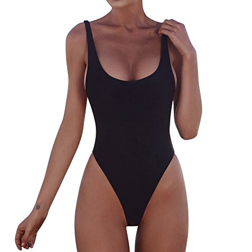 Generisch Badeanzug Damen Bauchweg, Einteiliger High Waist Bademode Damen, Raffung Netzstoff Badekleid Triangel V-Ausschnitt Rückenfrei Sexy Strandmode Sommer Monokini Damen Swimsuits von Generisch