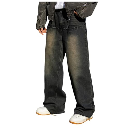 Generisch Baggy Jeans Herren Frühling-Herbst Leicht Straight Jeanshose Pants Loose Fit Lange Mit Weitem Bein Cargo Jeans Baggy-Jeans Skater Breite Coole Hose Baggy Hose Schwarz L Generisch Baggy Jeans Herren Frühling-Herbst Leicht Straight Jeanshose Pants Loose Fit Lange Mit Weitem Bein Cargo Jeans Baggy-Jeans Skater Breite Coole Hose Baggy Hose Schwarz L von Generisch