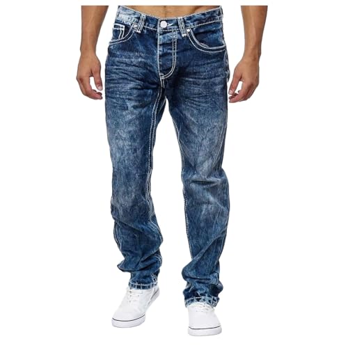 Generisch Baggy Jeans Herren Skater Straight Hellblaue Pants Baggy Hose Hip Hop Große Größen Stretch Streetwear Cargo Jeans Coole Vintage Lange Hose Jeans Blau XL Generisch Baggy Jeans Herren Skater Straight Hellblaue Pants Baggy Hose Hip Hop Große Größen Stretch Streetwear Cargo Jeans Coole Vintage Lange Hose Jeans Blau XL von Generisch