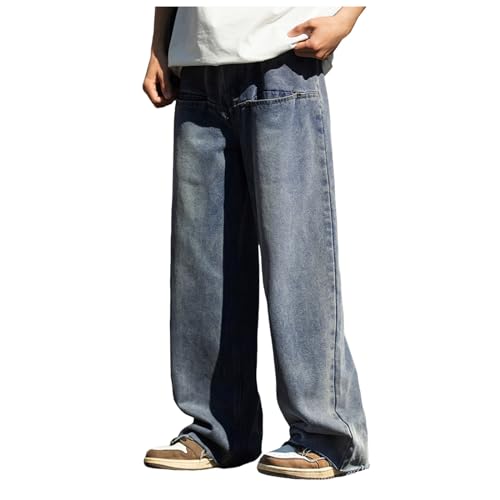 Generisch Baggy Jeans Herren Straight Mit Weitem Bein Loose Fit Streetwear Cargo Jeans Flared Jungs Breite Jeans Pants Stretch Coole Vintage Baggy-Jeans Jeanshose Blau M Generisch Baggy Jeans Herren Straight Mit Weitem Bein Loose Fit Streetwear Cargo Jeans Flared Jungs Breite Jeans Pants Stretch Coole Vintage Baggy-Jeans Jeanshose Blau M von Generisch