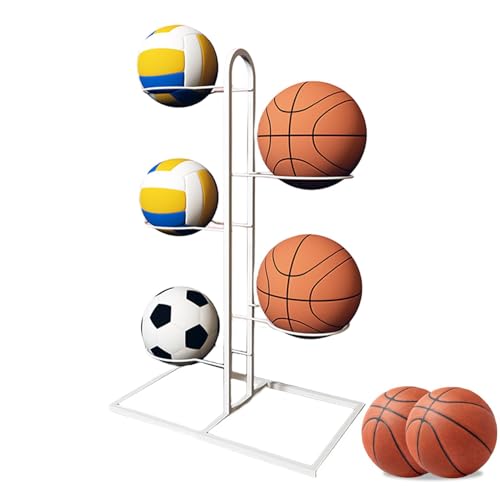 Generisch Ball Aufbewahrungs Halter, Vertikale Ballaufbewahrung, Ballständer Basketball Aufbewahrungsregal, Langlebiger Metall Ballständer Organizer, Garage Organizer Für Sportgeräte von Generisch